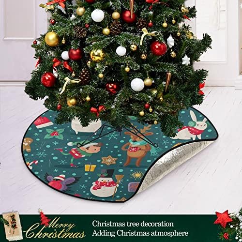 Mnsruu חצאית עץ חג המולד מחצלת עץ עץ אטום למים להגנה על רצפה, קישוטי איש שלג של שלג, 28.3 אינץ '