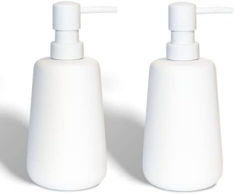 ABBI NIMO 2 חבילה מט מתמסר סבון יד לבן למטופל אמבטיה, 13 גרם מתקן סבון קרמיקה רך למטבח, מתקן