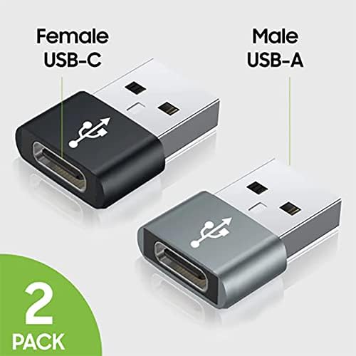USB-C נקבה ל- USB מתאם מהיר זכר התואם ל- ZTE Imperial Max XL עבור מטען, סנכרון, מכשירי OTG כמו מקלדת, עכבר, ZIP,