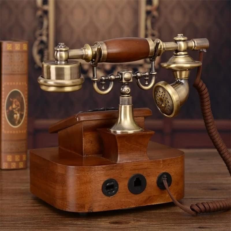 Quul Antique European Retro Cline טלפון עם זיהוי שיחה שעון שעון רינגטון פונקציית תזמון טלפון קבוע למשרד