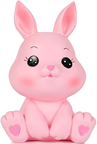 H&W Little Bunny Money Bank, Mini Rabbit Bank Piggy, המתנה הטובה ביותר של יום bitrththy, לבן