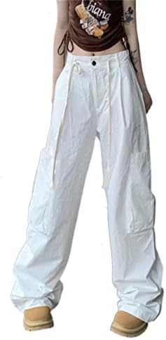 מכנסי מצנח נשים, מכנסי מטען Y2K נשים שולטות רחבות רגל רחבות גדולות מכנסי טרנינג ג'ינס מכנסי טרנינג