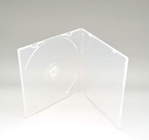 מקסטק מארז תקליטור 5.2 מ מ, מארזי פלסטיק פולי עמ ' שקופים דקים עם שרוול חיצוני, מארז 100.