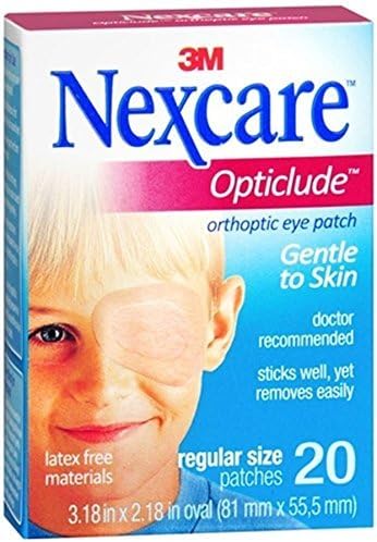 NexCare Opticlude Eyepatch, גודל רגיל, מתאר להתאמה, חום, 20 ספירת