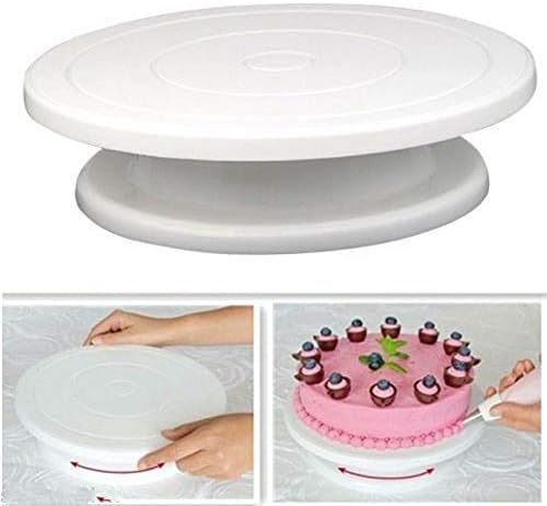 עוגת צלחת פטיפון עוגת קישוט רוטרי שולחן מסתובב נגד החלקה עגול עוגת סטנד מטבח עשה זאת בעצמך פאן אפיית כלי-כחול