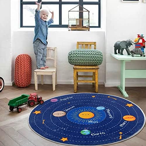 מערכת סולארית Ustide אזור לילדים שטיח שטיח שטיח חינוכי גלקסי חינוכי לומד שטיח רך ללא החלקה משחק