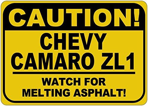 Chevy Camaro Zl1 זהירות שלט אספלט - 12 x 18 אינץ '
