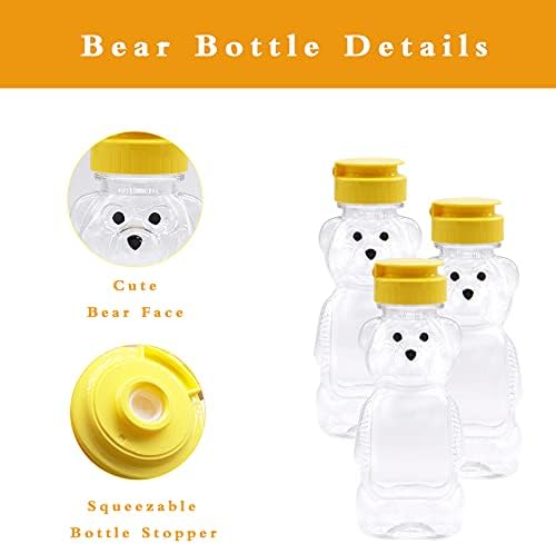 10 מארז 8 עוז פלסטיק דוב דבש בקבוק, דבש לסחוט צנצנת עם מכסה להעיף העליון,דוב מיץ בקבוק שתיית כוס
