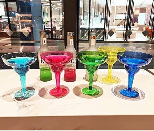 48 מארז פלסטיק מרגריטה משקפיים כוסות-12 עוז חד פעמי מסיבת כוסות עם 6 חילוף כוסות צבעוני גדול