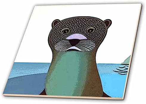 3 רוז מגניב מצחיק חמוד אומנותי ים אוטר פיקאסו סגנון קוביזם אמנות טבע-אריחים