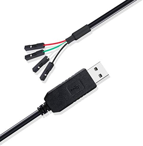 DTECH USB ל- TTL סידורי 3.3 וולט מתאם כבל TX RX אות 4 סיכה 0.1 אינץ 'שקע נקבה מגרש PL2303 Windows