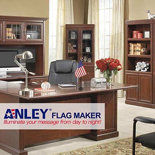 סט דגל שולחן שולחן דלוקס של אנלי ארהב - דגל שולחן עבודה אמריקני אמריקני 8 x 5 אינץ
