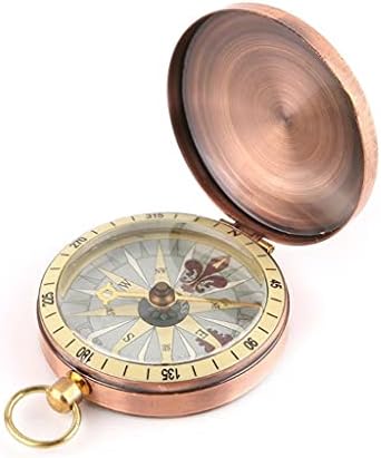 Lukeo Vintage Copper Flip כיסוי כיס מתכת שעון מצפן קמפינג טיולים שייט שייט מצפן הישרדות ימי ימי