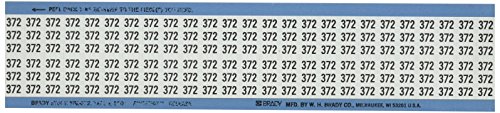 בריידי וו-372-פק ניתן למקם מחדש ויניל בד, שחור על לבן, מוצק מספרי חוט סמן כרטיס