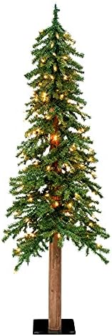 Vickerman 5 'עץ חג המולד המלאכותי האלפיני הטבעי, אורות ליבון ברורים - עץ חג המולד פו - עיצוב בית מקורה