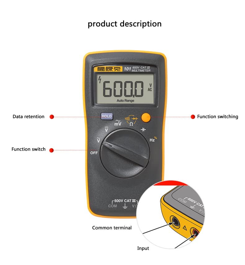 XTD Fluke 101 Multimeters Digital Multimeters Multimeter עם פונקציית מדידת טמפרטורה