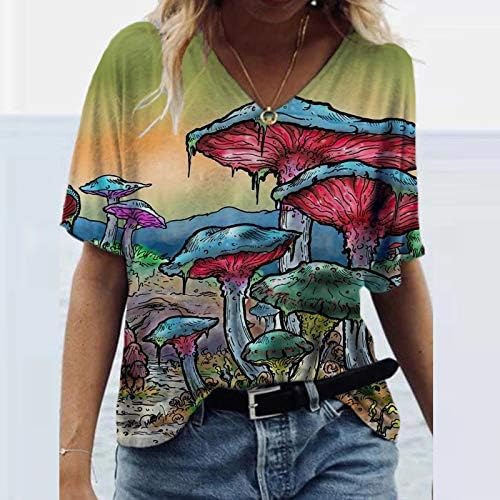 חולצת טריקו לאופנת קיץ לנשים ציור צבעוני צמרות גרפיות פרחוניות של בעלי חיים חולצות שרוול קצר בצוואר