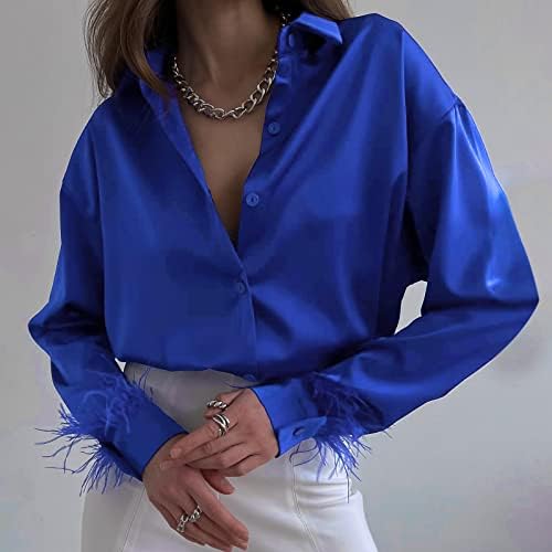 אופנה לנשים כפתור שרוול ארוך חולצה למטה חולצה קלאסית שרוול פופלין חולצות חולצות לנשים צמרות נוחות
