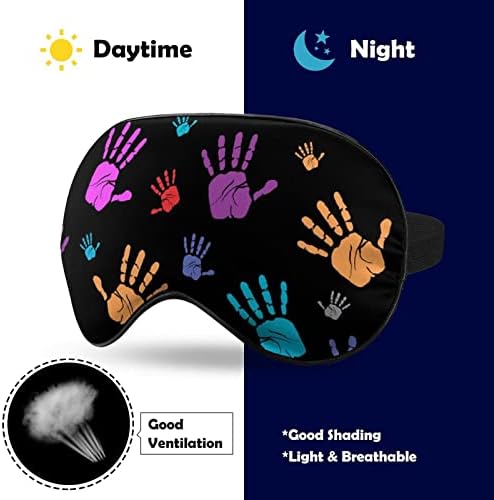 צבע טביעות יד להדפיס מסיכת עיניים אור חוסמת מסכת שינה עם רצועה מתכווננת לטיולים משמרת שינה