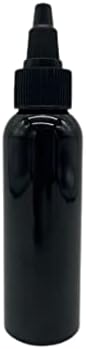 2 עוז בקבוקי פלסטיק קוסמו שחור -12 מארז בקבוק ריק למילוי חוזר-שמנים אתריים - ארומתרפיה / כובע טוויסט שחור-תוצרת