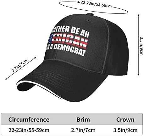 מזהה ולא להיות אמריקאי מאשר דמוקרט גברים נשים מתכוונן בייסבול כובע נהג משאית כובעי כובע קש מצחיק