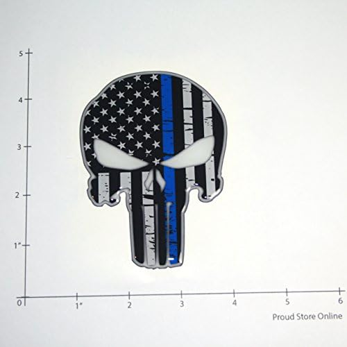 חנות גאה מעניש מקוון קו כחול דק ארהב ארהב משטרת מדבקות סמל סמל מכוניות 3d 3 x 4