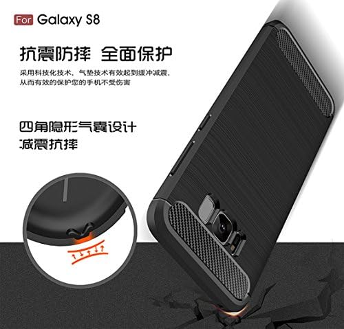 Samsung Galaxy S8 Plus CASE, MASE TPU חומר סיבי פחמן מארז, מארז דק דק במיוחד, חלקה ללא החלקה, מקרה