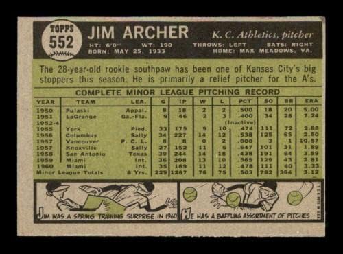 552 Jim Archer RC - 1961 כרטיסי בייסבול TOPP