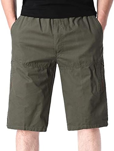 Miashui 12 גרבי גברים מזדמנים קיץ מוצק אמצע מותניים מותניים אלסטיים מכנסיים קצרים מטען רופפים עם מכנסי