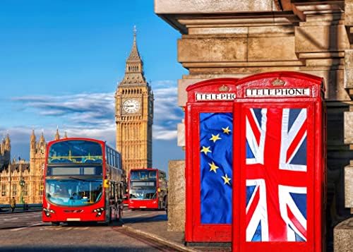 תפאורת רחוב בלונדון בלאקו 10x6.5ft בד גדול בן אדום תא טלפון טלפון דו -דקר אוטובוס לונדון לונדון
