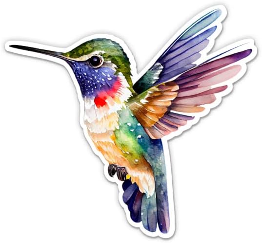 מדבקה יפה של Hummingbird - מדבקת מחשב נייד 3 אינץ ' - ויניל אטום למים לרכב, טלפון, בקבוק מים - מדבקות