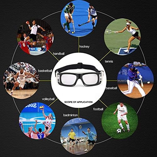 משקפי ספורט של Yozoot, משקפי כדורסל משקפי כדורסל בטיחות משקפי מגן לגברים נשים אנטי ערפל עם רצועה מתכווננת