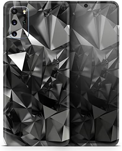 תכנן Skinz שחור 3D יהלום משטח מגן מגן ויניל מדבקות עטיפת עור תואם לגלקסי S20 Samsung Samsung