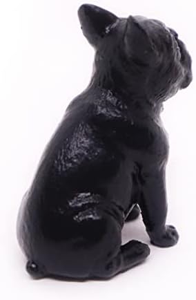 Witnystore 1 מיניאטורה גבוהה שחורה שחורה צרפתית צרפתית פסלונין ריאליסטיים שרף שור שור פסל כלב מצויר ביד