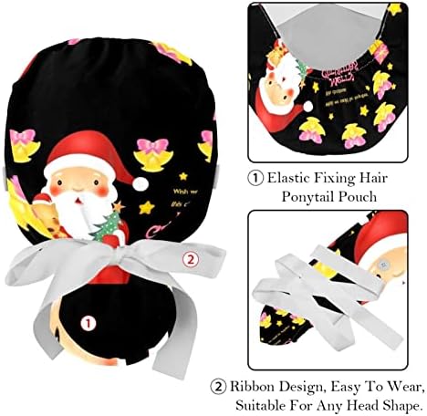 כובעי קרצוף לחג המולד של פינגווין לנשים שיער ארוך, כובע עובד עם כפתור ורצועת זיעה, יוניסקס עניבה