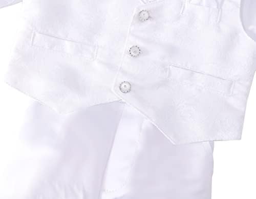 תינוק חיננית לבוש תינוקת תינוקת טבילה לבוש תלבושת תלבושת כל חליפה לבנה עם גודל מצנפת 3-24 חודשים, שרוול