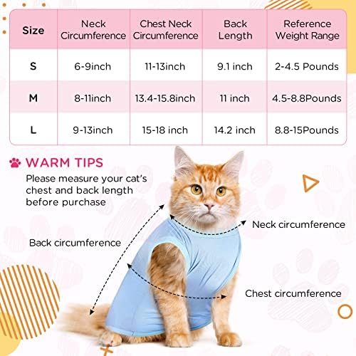 3 יחידות חתול התאוששות חליפת עבור בטן פצעים או מחלות עור, דואר אלטרנטיבי צווארון לחתולים רחיץ חתלתול התאוששות