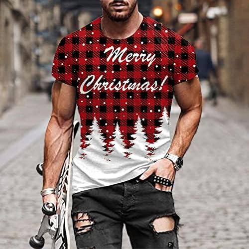 Dsodan חייל לגברים לחג המולד שרוול קצר חולצות שרוול שריר דק מעצב מסיבות מפלגות חג המולד גרפיקה גרפיקה מצחיקה