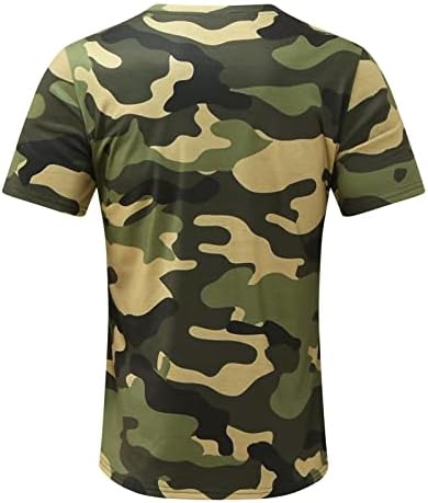 חולצות טריקו של שרוול קצר של XXBR לגברים, קיץ CAMO CREWNECK T חולצה T