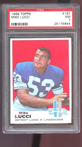 1969 Topps 167 Mike Lucci PSA 7 כרטיס כדורגל מדורג
