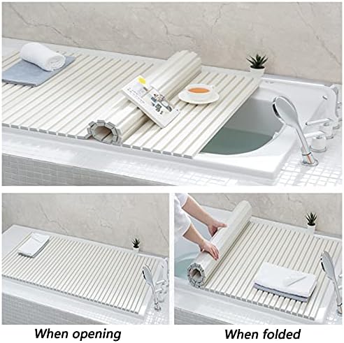 מכסה כיסוי אמבטיה של פינגפי, מגש אמבטיה ביתית של מדף בידוד לבן, ניתן לשימוש חוזר למים למוצרי טיפוח,