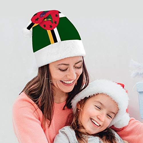 חג המולד סנטה כובע, דומיניקה דגל חג המולד חג כובע למבוגרים, יוניסקס נוחות חג המולד כובעי לשנה חדשה