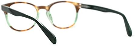 SA106 טרנדי היפסטר חור מפתח קרן שפת משקפי קריאה צבעוניים ירוק +2.25