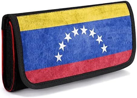 דגל של וונצואלה נשיאה למתג שקית אחסון ניידת שקית מגן עם 5 חריצי כרטיס משחק