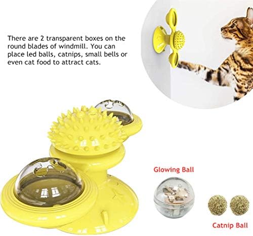 טחנת רוח של WiseLight חתול צעצוע פטיפון מתגרה צעצוע אינטראקטיבי לחתולים מקורה זוהר כדור צעצועים
