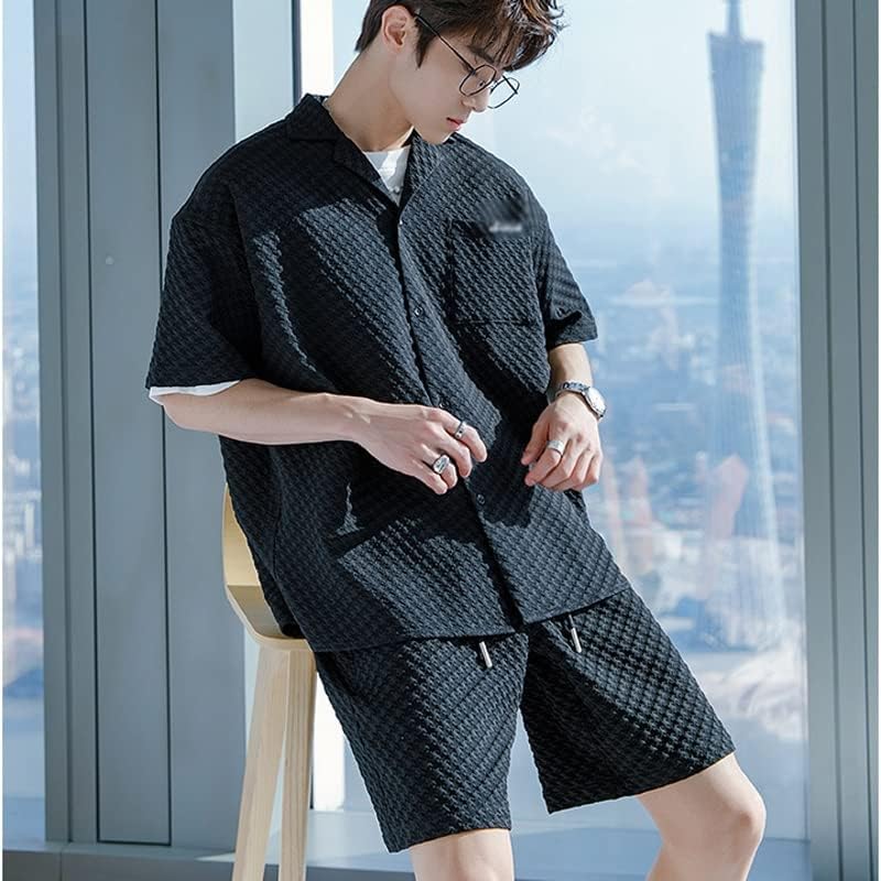 WXBDD חולצות שחורות לבנות מכנסיים קצרים הגדרת אימונית קיץ בגדים גבריים קניות בגדי רחוב קוריאניות