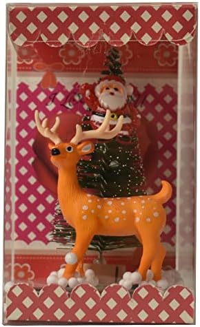 Wistart חג המולד מואר קופסת מתנה קישוט עם אורות, קופסאות עץ של שלג סנטה קלאוס, עיצוב חג מפלגת עץ חג המולד
