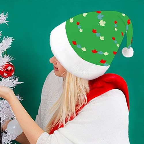 קנדה עלה אדר מצחיק חג המולד כובע סנטה קלאוס כובעי קצר קטיפה עם לבן חפתים עבור חג המולד חג מסיבת אספקת קישוט