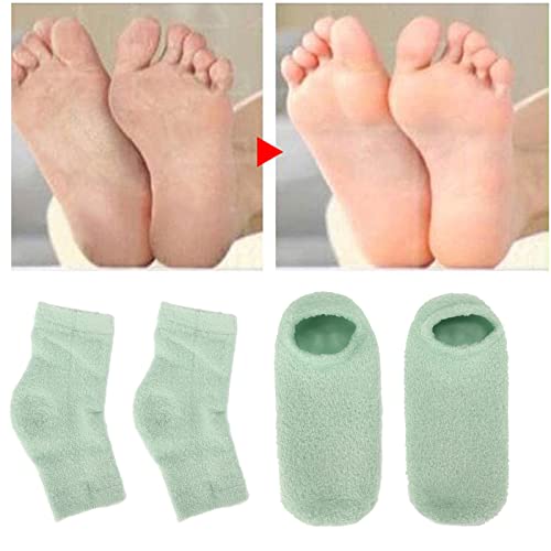 לחות גרביים, נשים יבש סדוק עור תיקון מזין ספא ג ' ל העקב גרבי מרפק כיסוי סט לנשים ירוק