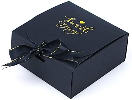 915 5 יחידות שחור לבן קראפט נייר אריזת מתנה אירוע ספקי צד אריזת חתונה יום הולדת אריזה תיבת מתנות